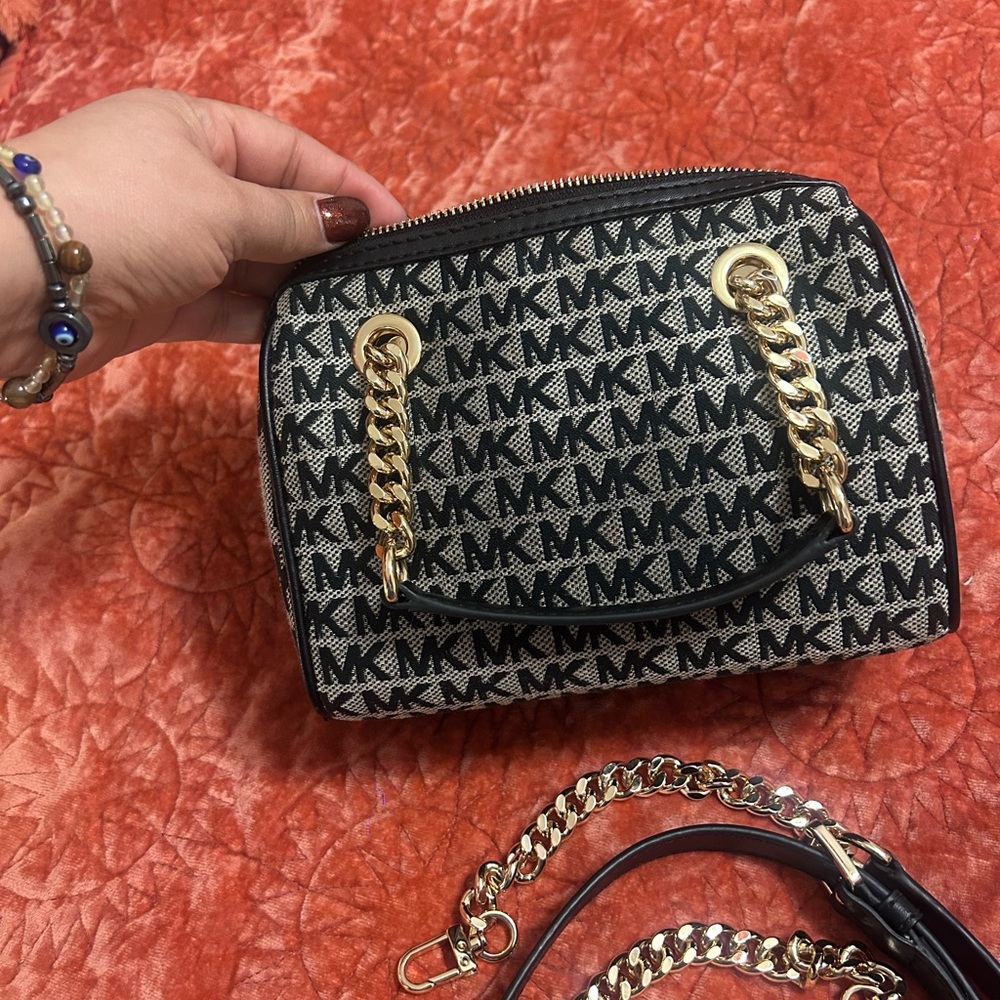 Michael Kors Blaire Extra-Small Logo Satchel in black - Picture 6 of 12